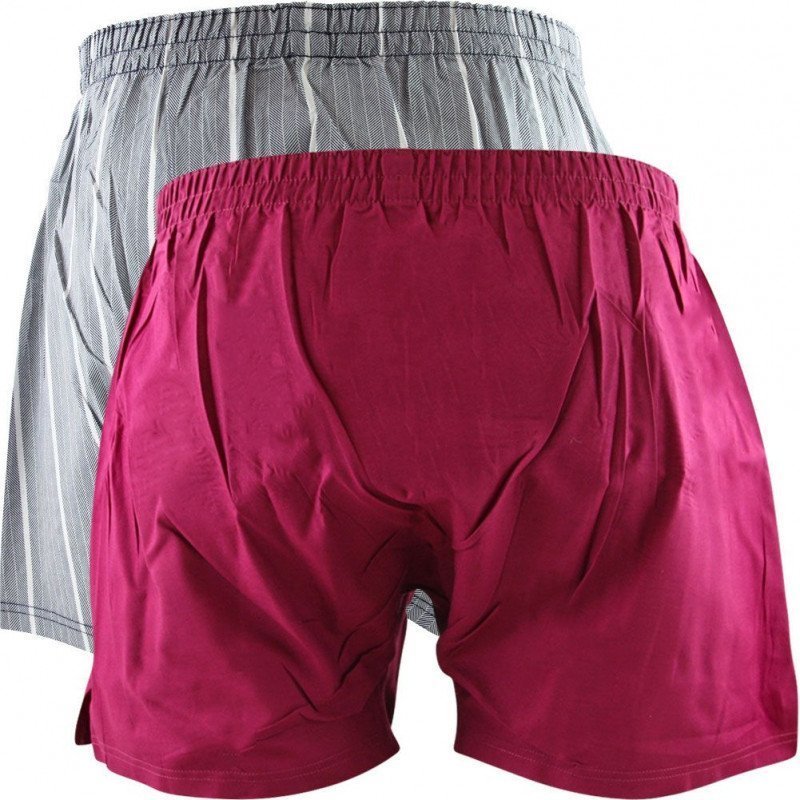 DIM lot de 2 caleçons Homme Coton LIGNE Rouge cerise Imprimé ligne