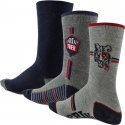 TWINDAY Lot de 3 paires de Chaussettes Garçon Coton TIGRE Gris Rouge