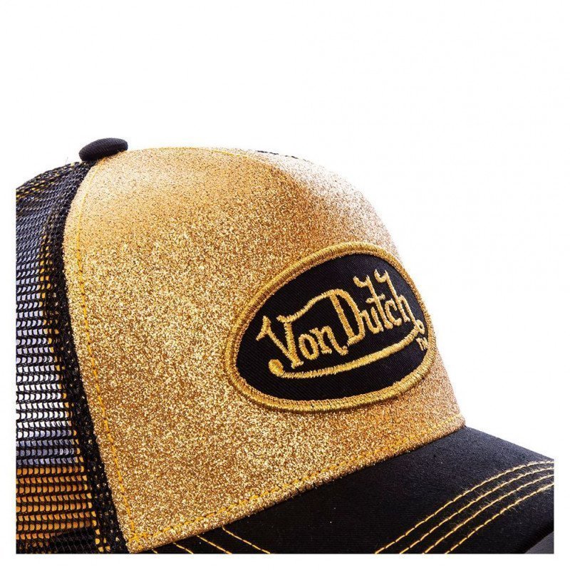 VON DUTCH Casquette Mixte Microfibre FLAK Noir Or