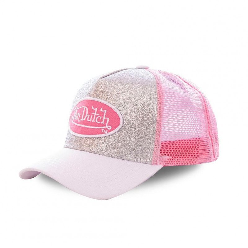 VON DUTCH Casquette Femme Microfibre FLAK Rose Argent