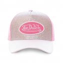 VON DUTCH Casquette Femme Microfibre FLAK Rose Argent