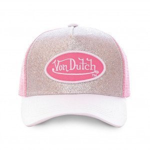 VON DUTCH Casquette Femme Microfibre FLAK Rose Argent