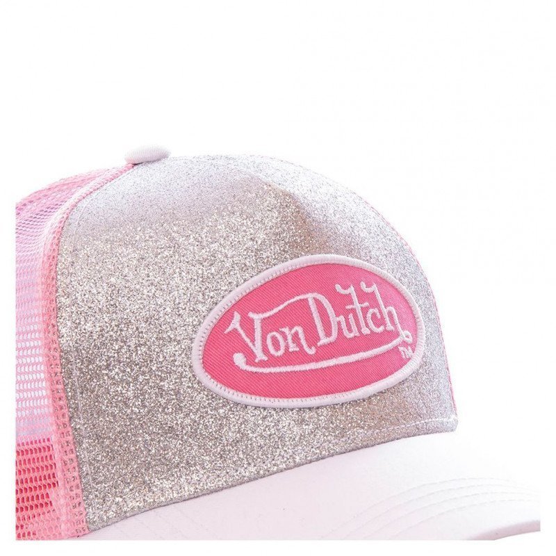 VON DUTCH Casquette Femme Microfibre FLAK Rose Argent