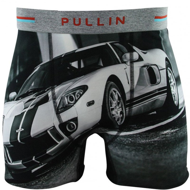 PULL IN Boxer Long Homme Coton Bio GT Noir Gris