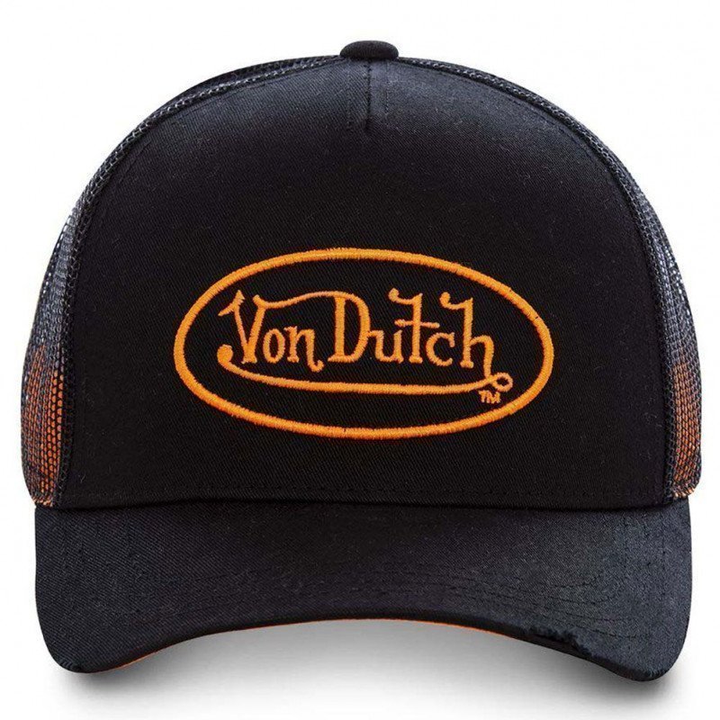 VON DUTCH Casquette Homme Microfibre NEO Noir Orange