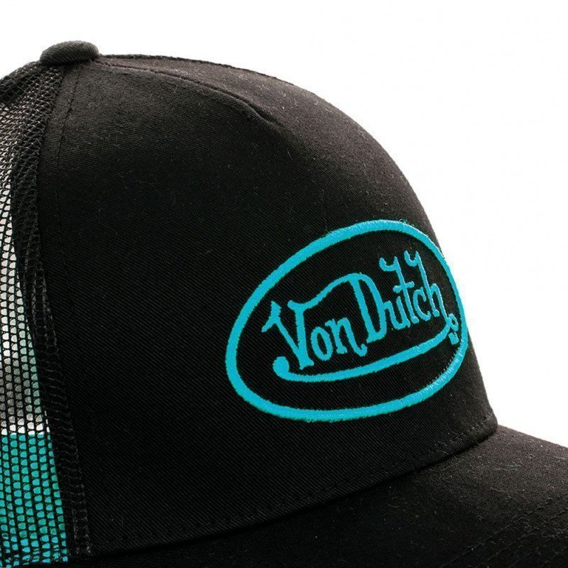 VON DUTCH Casquette Homme Microfibre NEO Noir Cyan