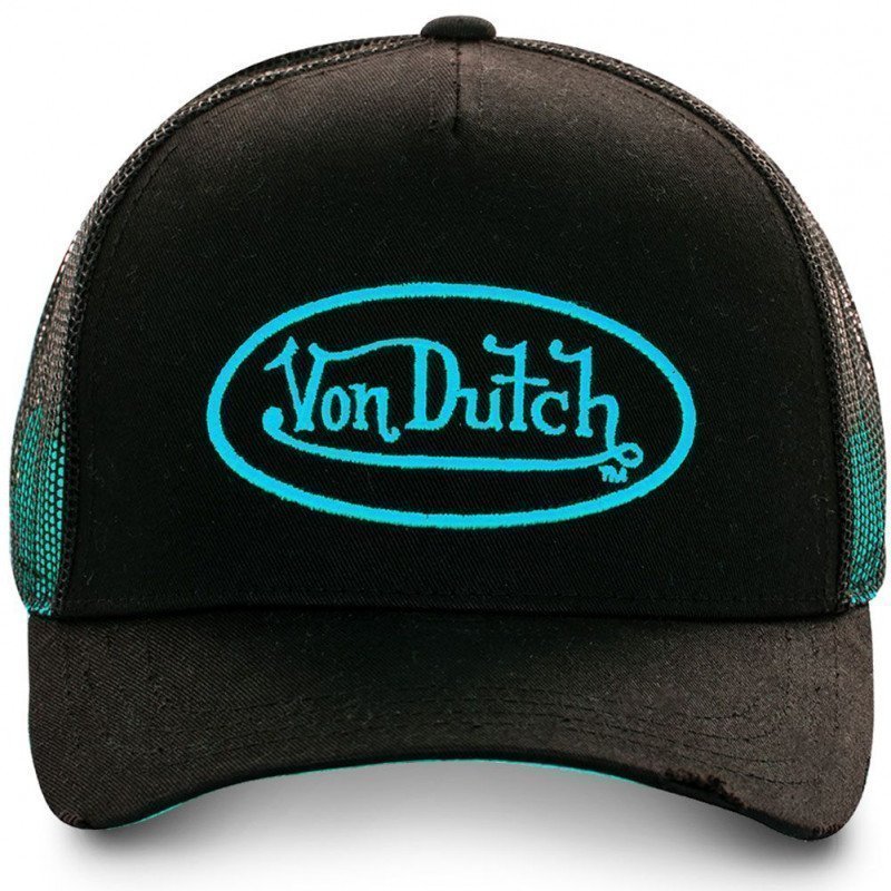 VON DUTCH Casquette Homme Microfibre NEO Noir Cyan