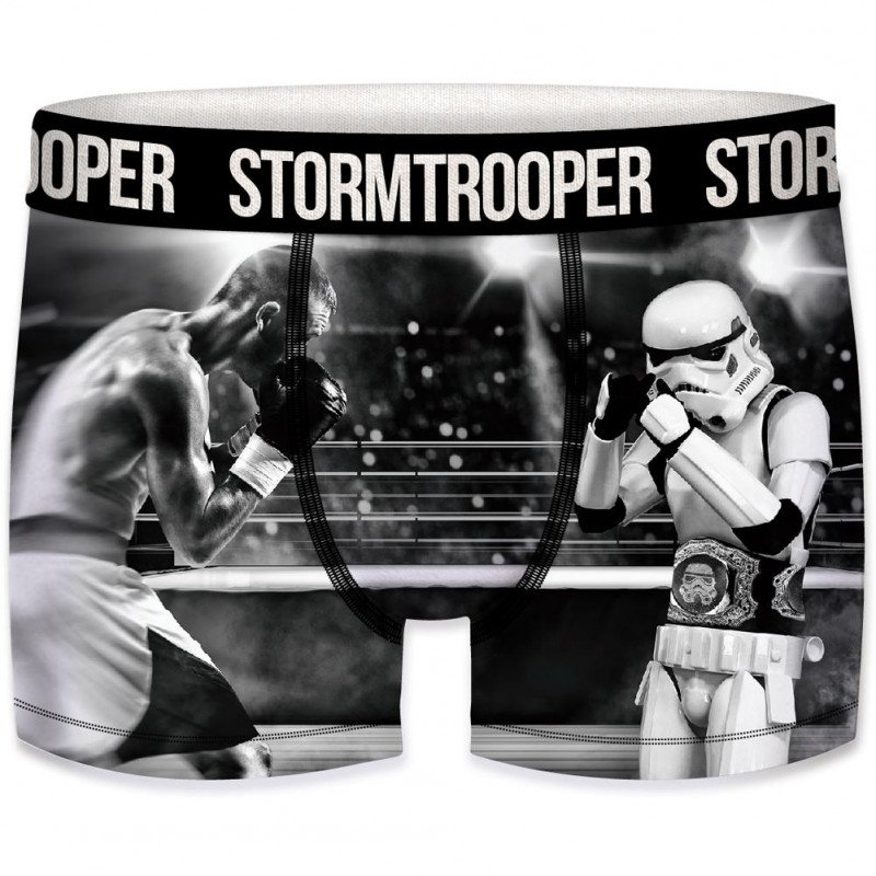STAR WARS Boxer Homme Microfibre MMA1 Gris Noir STORMTROOPER