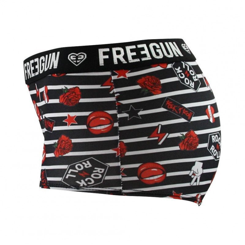 FREEGUN Boxer Fille Microfibre ROC Noir et Rouge