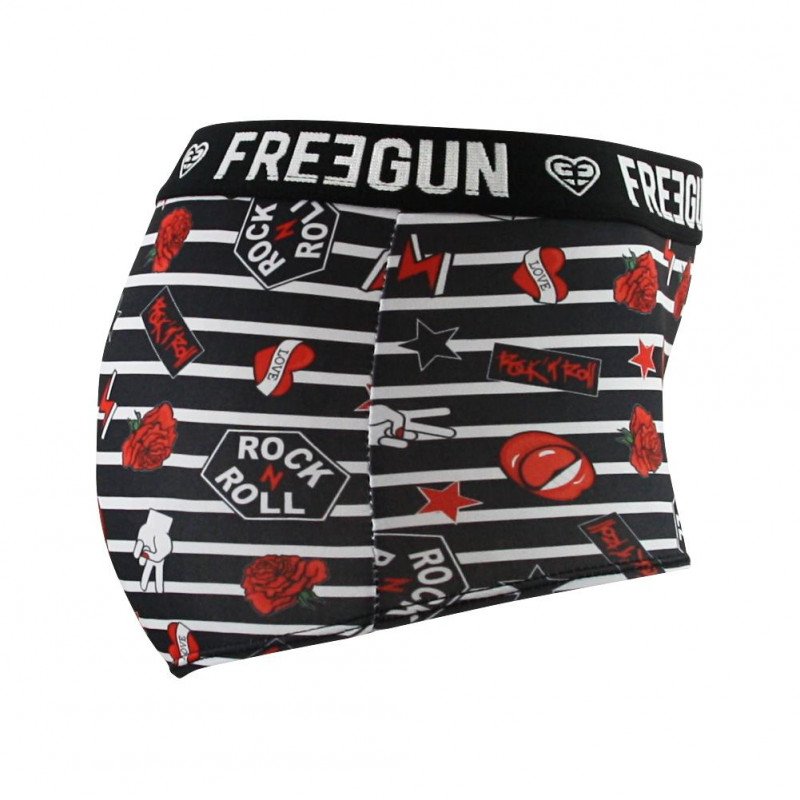 FREEGUN Boxer Fille Microfibre ROC Noir et Rouge