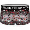 FREEGUN Boxer Fille Microfibre ROC Noir et Rouge