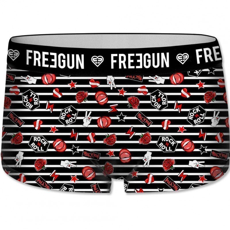 FREEGUN Boxer Fille Microfibre ROC Noir et Rouge