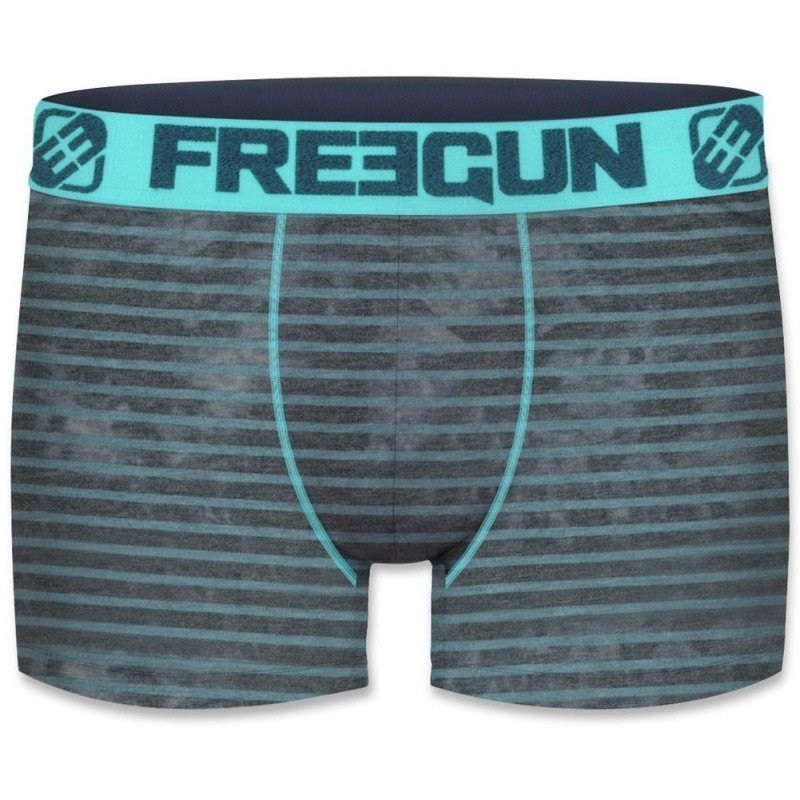 FREEGUN Boxer Homme Microcoton RAY3 Gris Bleu