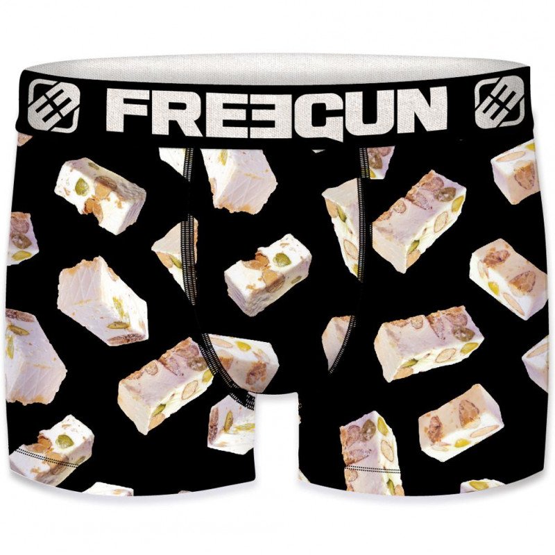 FREEGUN Boxer Homme Microfibre NOUG Noir Blanc