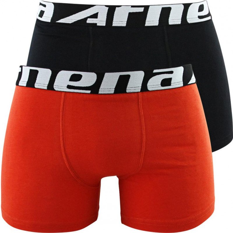 ATHENA Lot de 2 Boxers Garçon Coton DUOECO Noir Orange