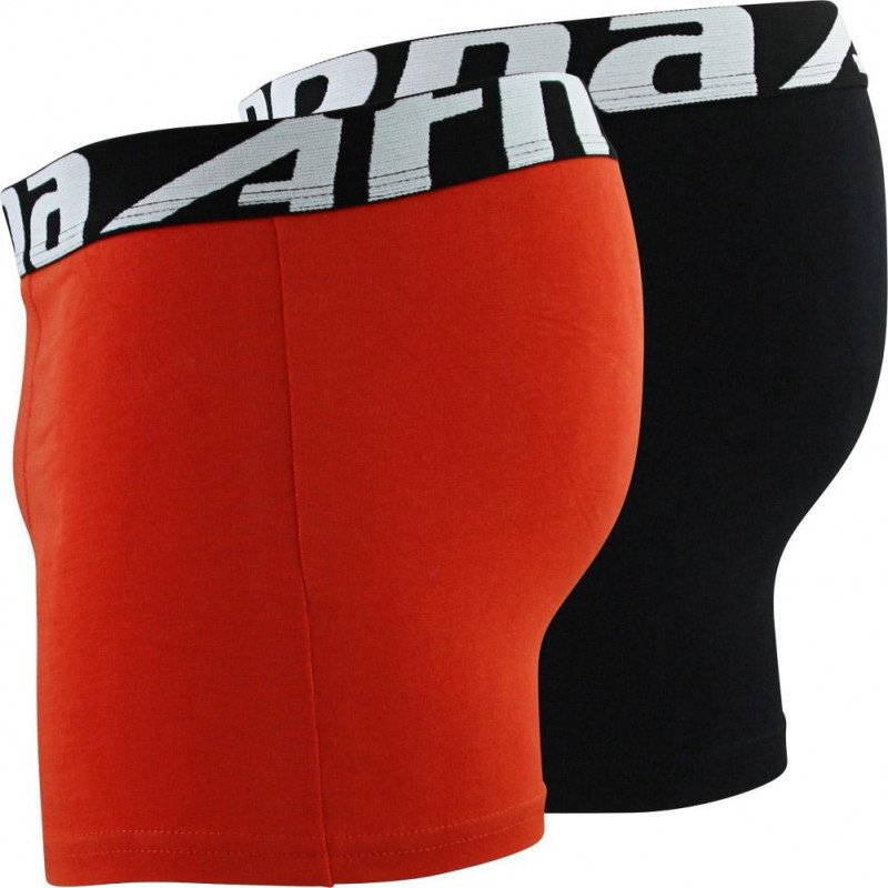 ATHENA Lot de 2 Boxers Garçon Coton DUOECO Noir Orange