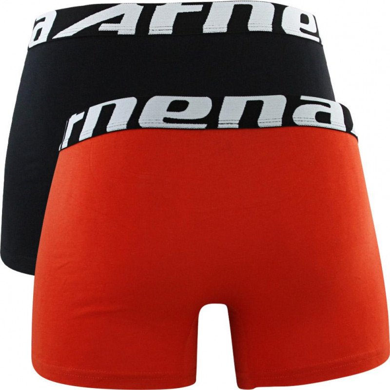 ATHENA Lot de 2 Boxers Garçon Coton DUOECO Noir Orange