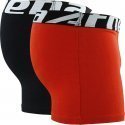 ATHENA Lot de 2 Boxers Garçon Coton DUOECO Noir Orange