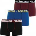 ATHENA Lot de 3 Boxers Garçon Coton TRIOCHOC Noir Bleu Bordeaux