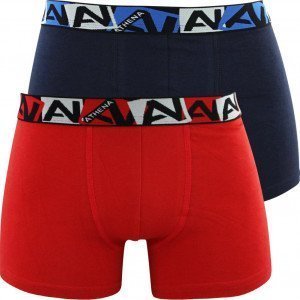 ATHENA Lot de 2 Boxers Garçon Coton Bio BIOPACK Marine Rouge