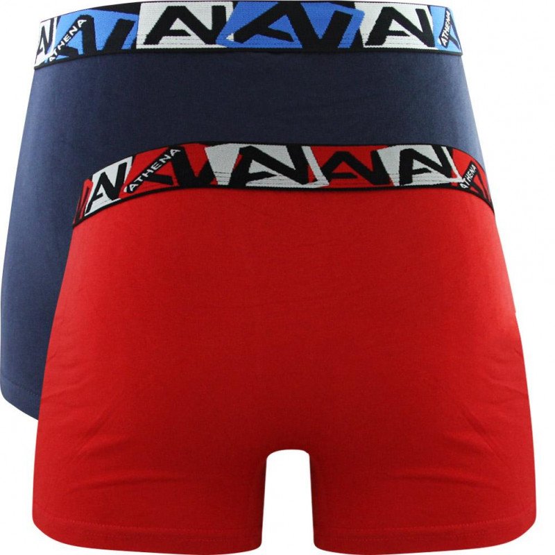 LOT DE 2 Boxer Sous-vêtements Garçon BIOPACK Rouge et Marine