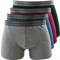 ATHENA 4 Boxers Homme Coton BASIC Gris chiné Pétrole Noir