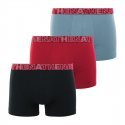 ATHENA Lot de 3 Boxers Homme Coton BASIC COLOR Noir Rouge Gris