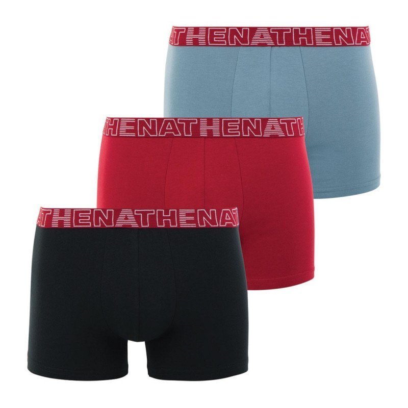 LOT DE 3 Boxer Sous-vêtements Homme BASIC COLOR Noir et Rouge