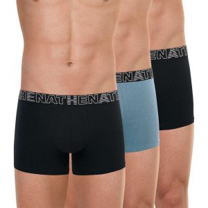 ATHENA Lot de 3 Boxers Homme Coton BASIC COLOR Noir Gris