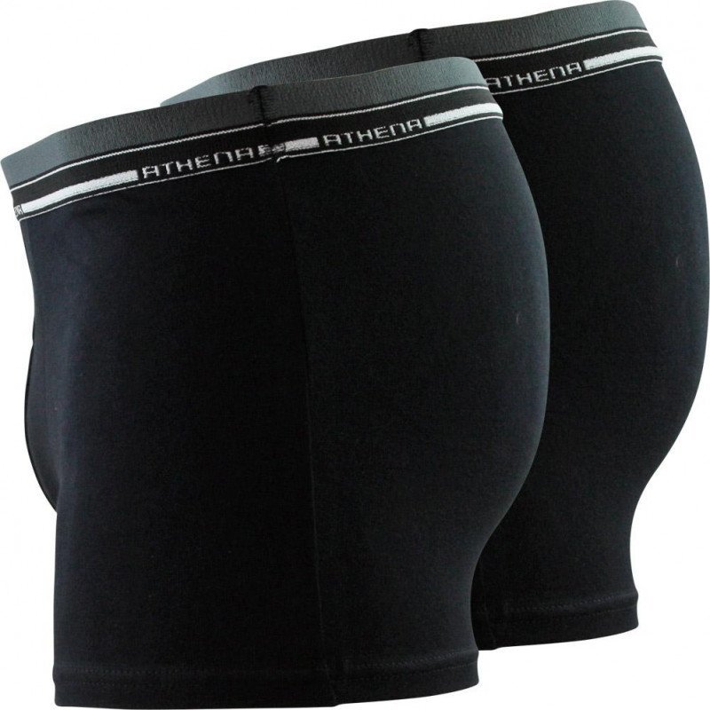 ATHENA Lot de 2 Boxers Homme Coton DUOECO Noir