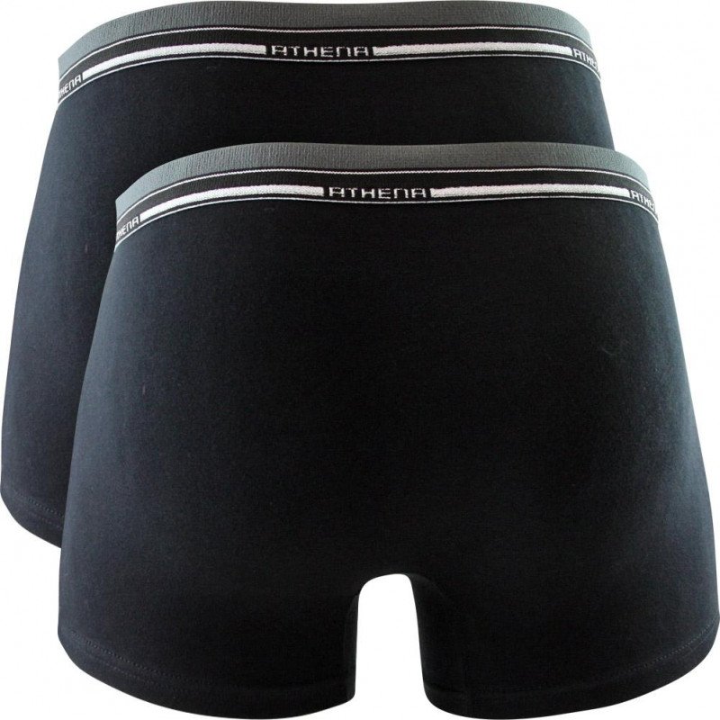 ATHENA Lot de 2 Boxers Homme Coton DUOECO Noir