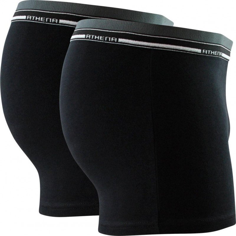 ATHENA Lot de 2 Boxers Homme Coton DUOECO Noir