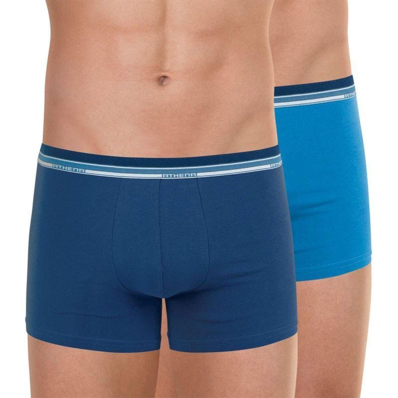LOT DE 2 Boxer Sous-vêtements Homme DUOECO Bleu et Marine