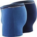 ATHENA Lot de 2 Boxers Homme Coton DUOECO Marine Bleu