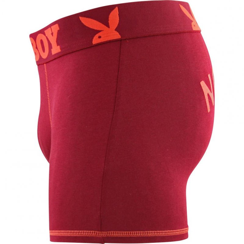 PLAYBOY Boxer Homme Coton MESSAGE No Limit Rouge