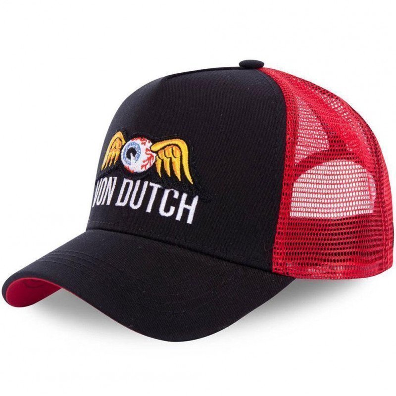 VON DUTCH Casquette Homme Microfibre EYEPAT2 Noir Rouge