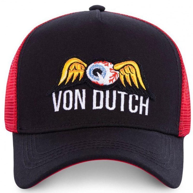 VON DUTCH Casquette Homme Microfibre EYEPAT2 Noir Rouge