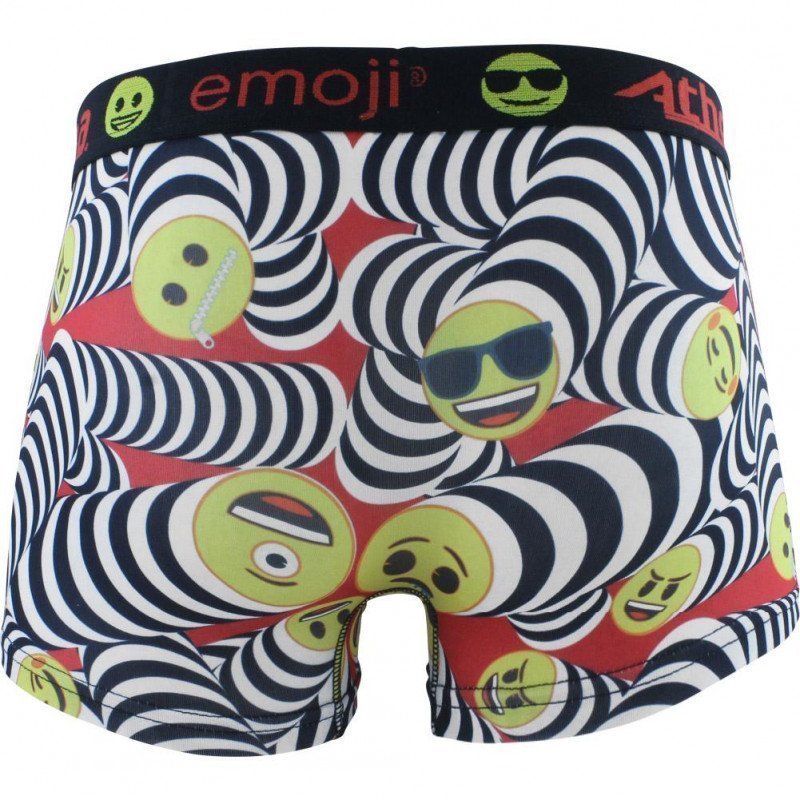 ATHENA Boxer Homme Microfibre PSYCHEDELIQUE Noir Blanc EMOJI