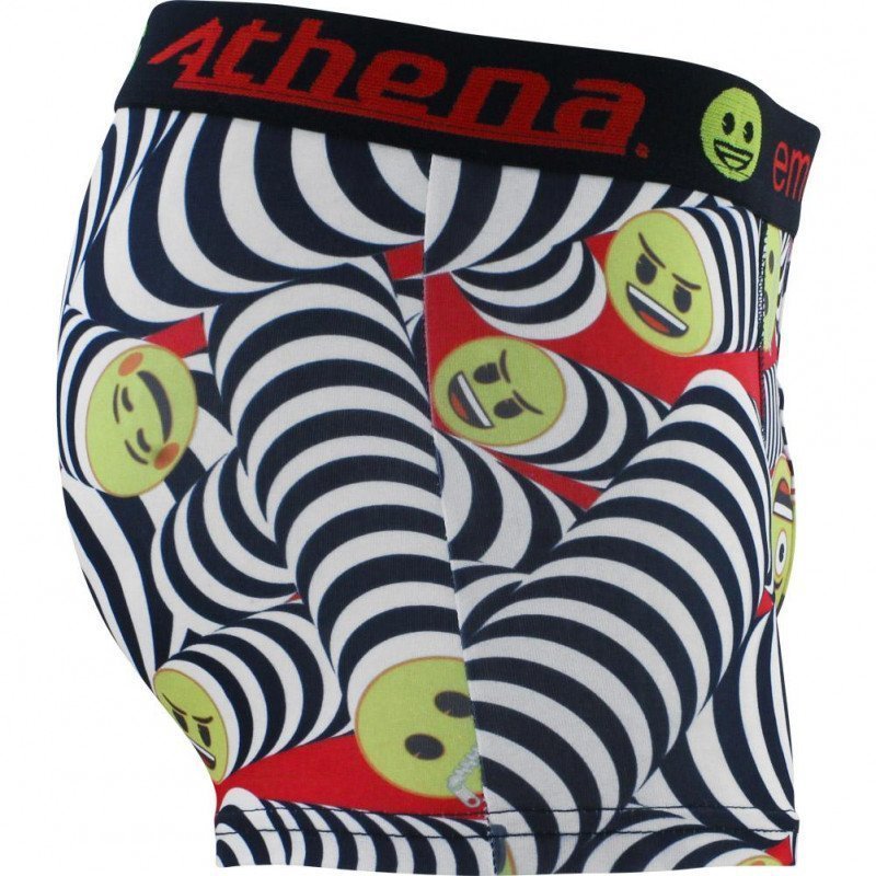 ATHENA Boxer Homme Microfibre PSYCHEDELIQUE Noir Blanc EMOJI