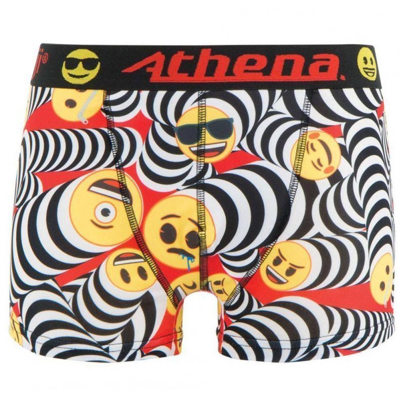 ATHENA Boxer Homme Microfibre PSYCHEDELIQUE Noir Blanc EMOJI