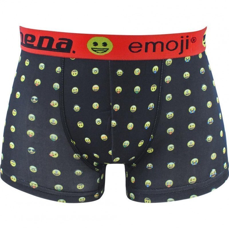 ATHENA Boxer Homme Microfibre MINI Noir Rouge EMOJI