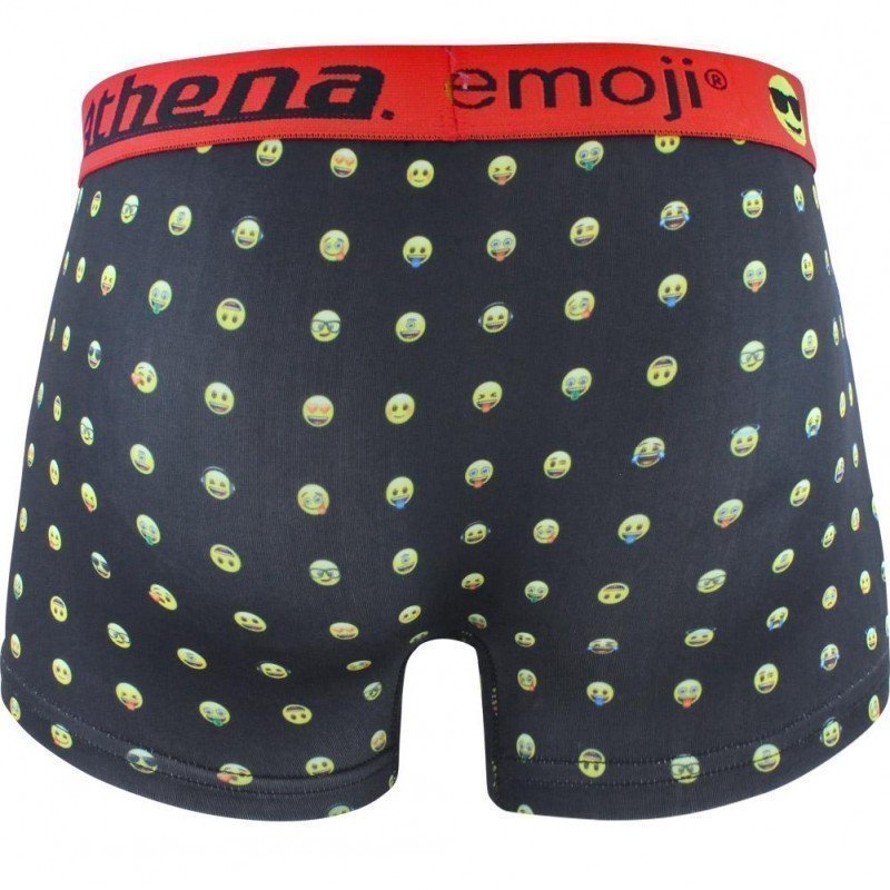 ATHENA Boxer Homme Microfibre MINI Noir Rouge EMOJI