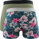 AUBADEMEN Lot de 2 Boxers Homme Coton Modal DUO PRUS Kaki Bleu prusse