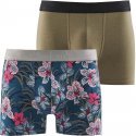 AUBADEMEN Lot de 2 Boxers Homme Coton Modal DUO PRUS Kaki Bleu prusse