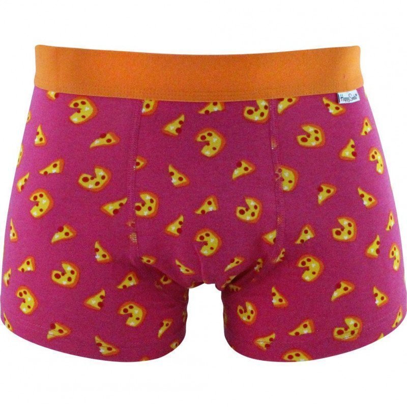 HAPPY SOCKS Boxer Homme Coton PIZZA Rose Jaune