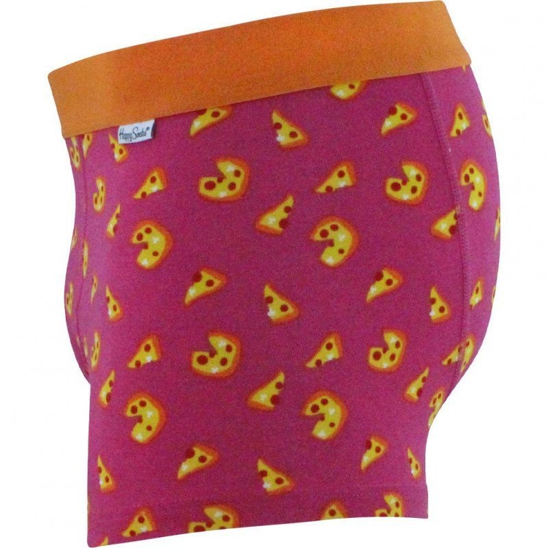 HAPPY SOCKS Boxer Homme Coton PIZZA Rose Jaune