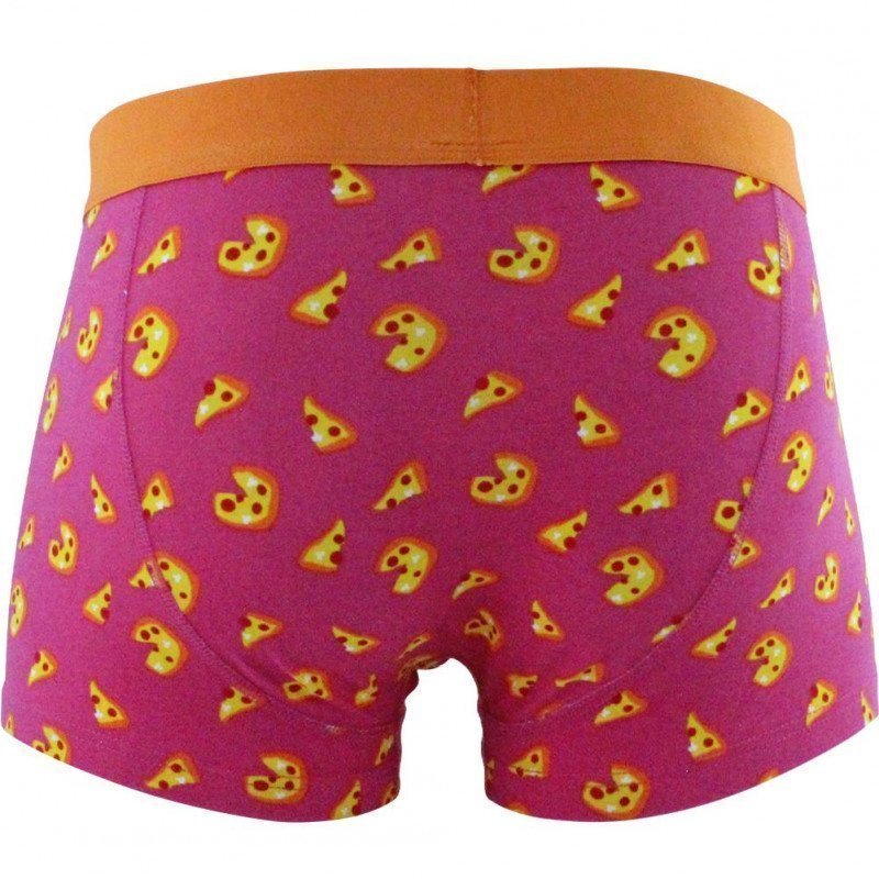 Boxer Homme PIZZA Rose et Jaune