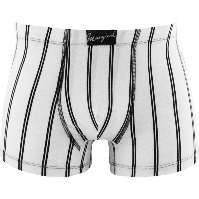 MARGINAL Boxer Homme Microfibre GINO Blanc Noir