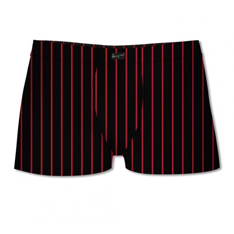 MARGINAL Boxer Homme Microfibre GINO Noir Rouge