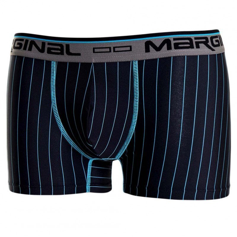 MARGINAL Boxer Homme Microfibre WILFRIED Noir Bleu